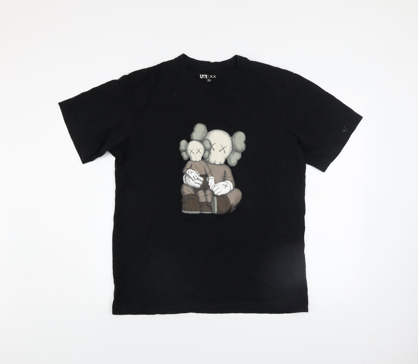 Uniqlo Men Black Graphic UT XX Cotton Crew Neck Short Sleeve T-Shirt M