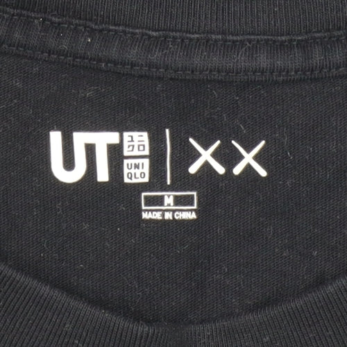 Uniqlo Men Black Graphic UT XX Cotton Crew Neck Short Sleeve T-Shirt M