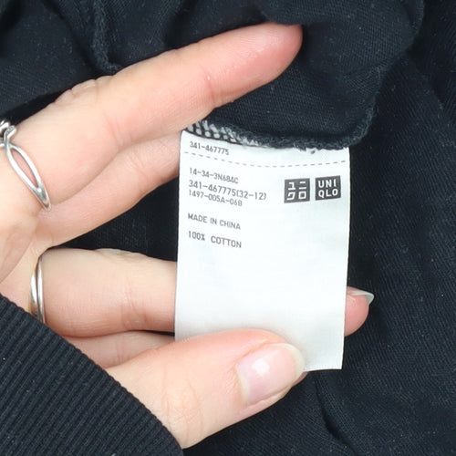 Uniqlo Men Black Graphic UT XX Cotton Crew Neck Short Sleeve T-Shirt M