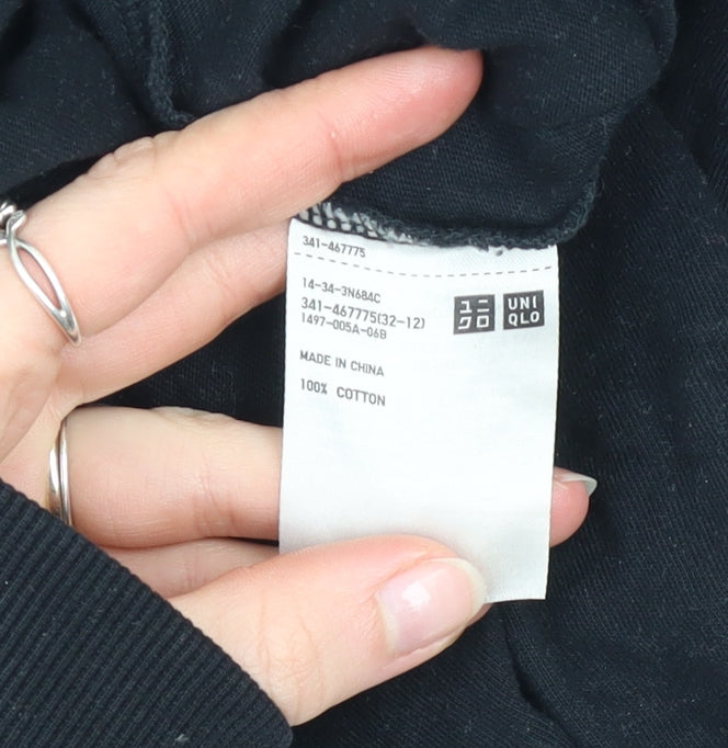 Uniqlo Men Black Graphic UT XX Cotton Crew Neck Short Sleeve T-Shirt M