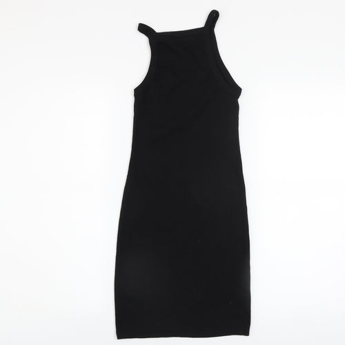 Pull & Bear Women’s Black S Bodycon Midi Halter Dress