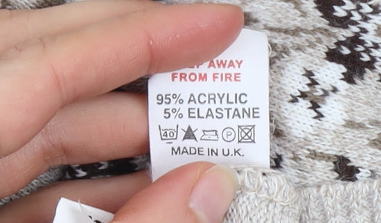 Pure & Natural Women Beige Floral Embroidered Cardigan S