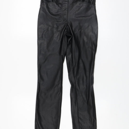 H&M Women’s Black Faux Leather High Waist Skinny Leggings Size 6