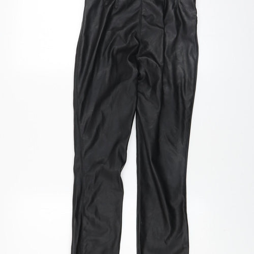 H&M Women’s Black Faux Leather High Waist Skinny Leggings Size 6