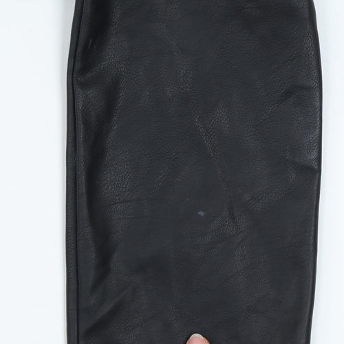 H&M Women’s Black Faux Leather High Waist Skinny Leggings Size 6
