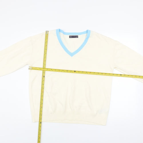 Marks and Spencer Women’s Ivory V-Neck Knit Jumper Size 16
