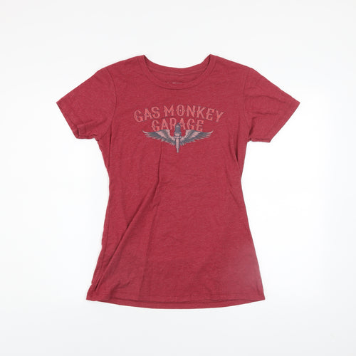 Gas Monkey Garage Women's Red Cotton Blend T-Shirt Size L