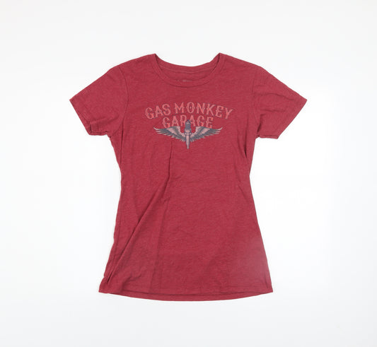 Gas Monkey Garage Women's Red Cotton Blend T-Shirt Size L