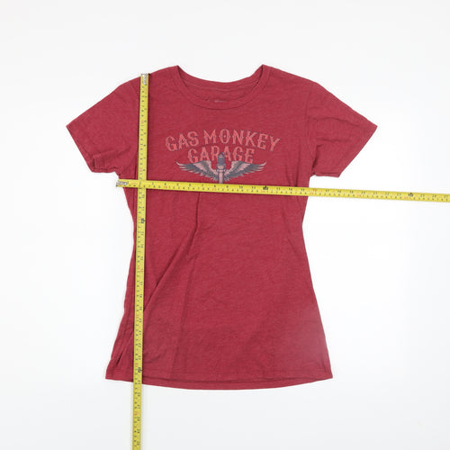 Gas Monkey Garage Women's Red Cotton Blend T-Shirt Size L