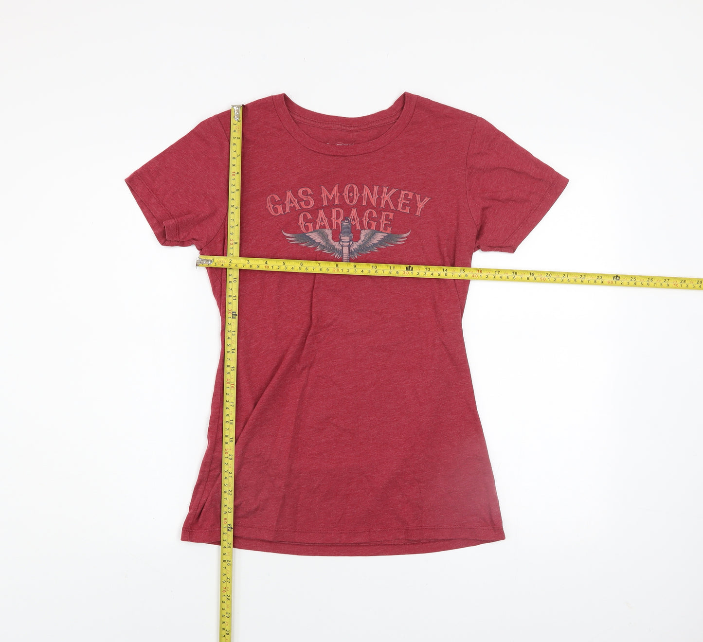 Gas Monkey Garage Women's Red Cotton Blend T-Shirt Size L