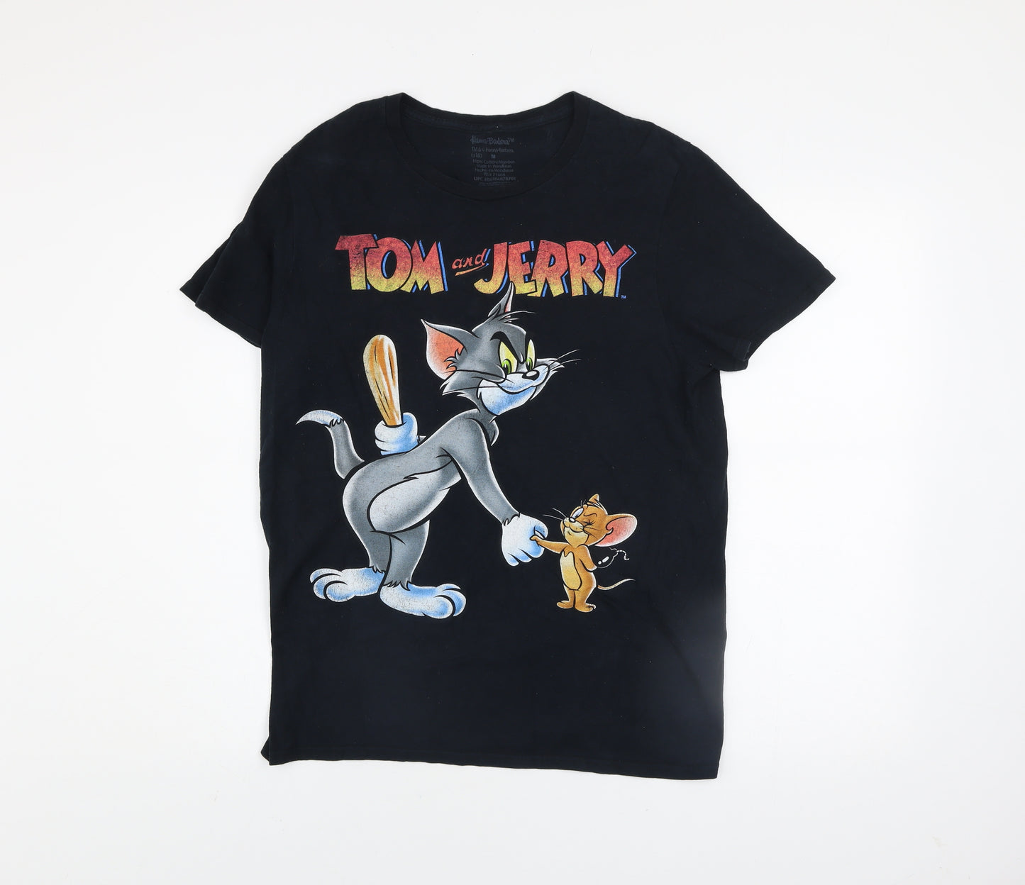 Hanna-Barbera Men’s Black Tom & Jerry Graphic T-Shirt Size M