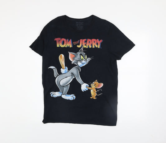 Hanna-Barbera Men’s Black Tom & Jerry Graphic T-Shirt Size M