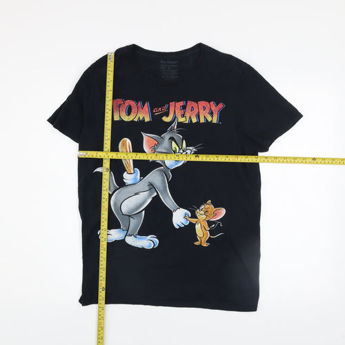 Hanna-Barbera Men’s Black Tom & Jerry Graphic T-Shirt Size M