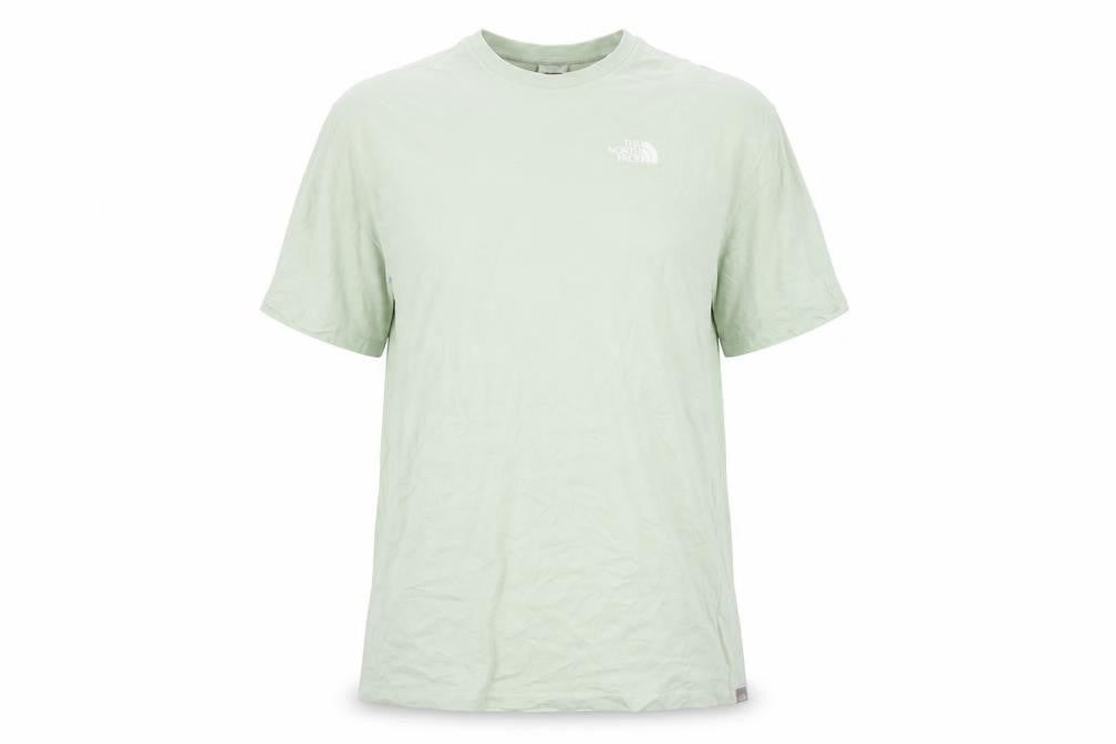Front view of The North Face women’s green xs basic cotton t-shirt
