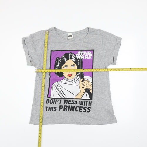 Star Wars Women Grey Princess Leia Graphic T-Shirt Medium
