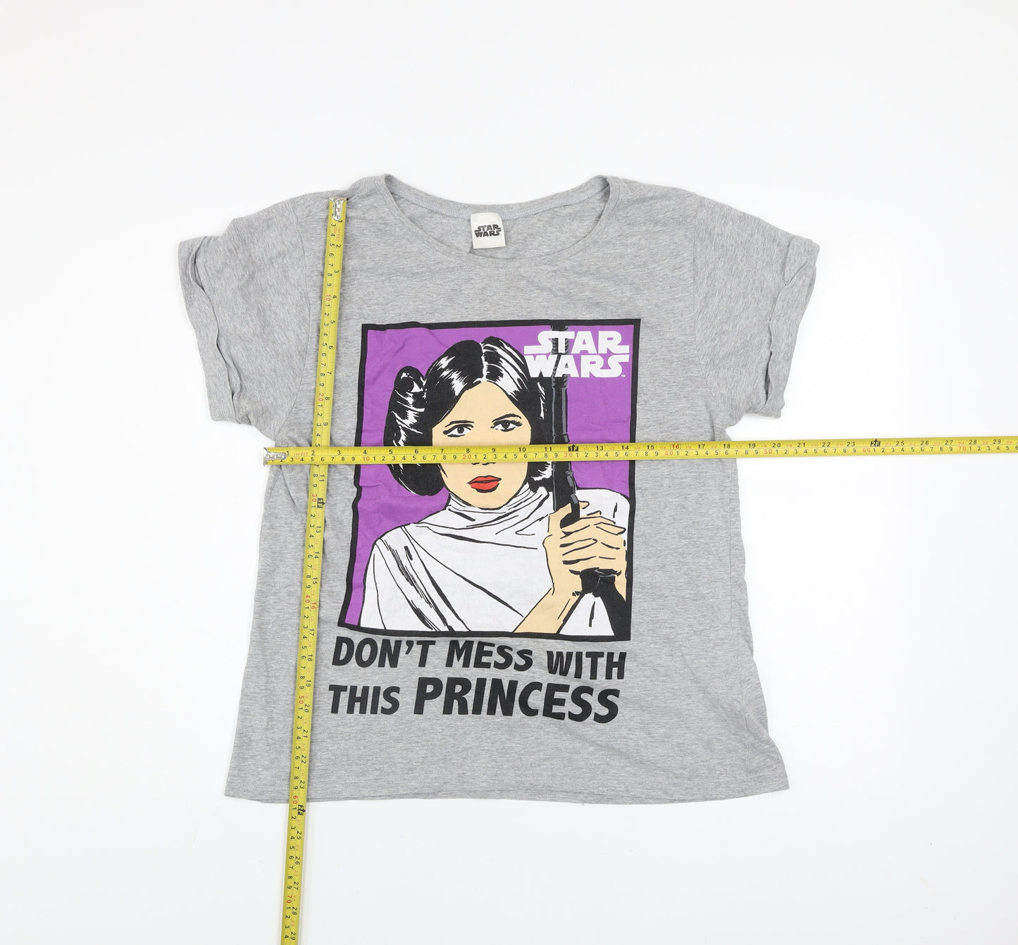 Star Wars Women Grey Princess Leia Graphic T-Shirt Medium