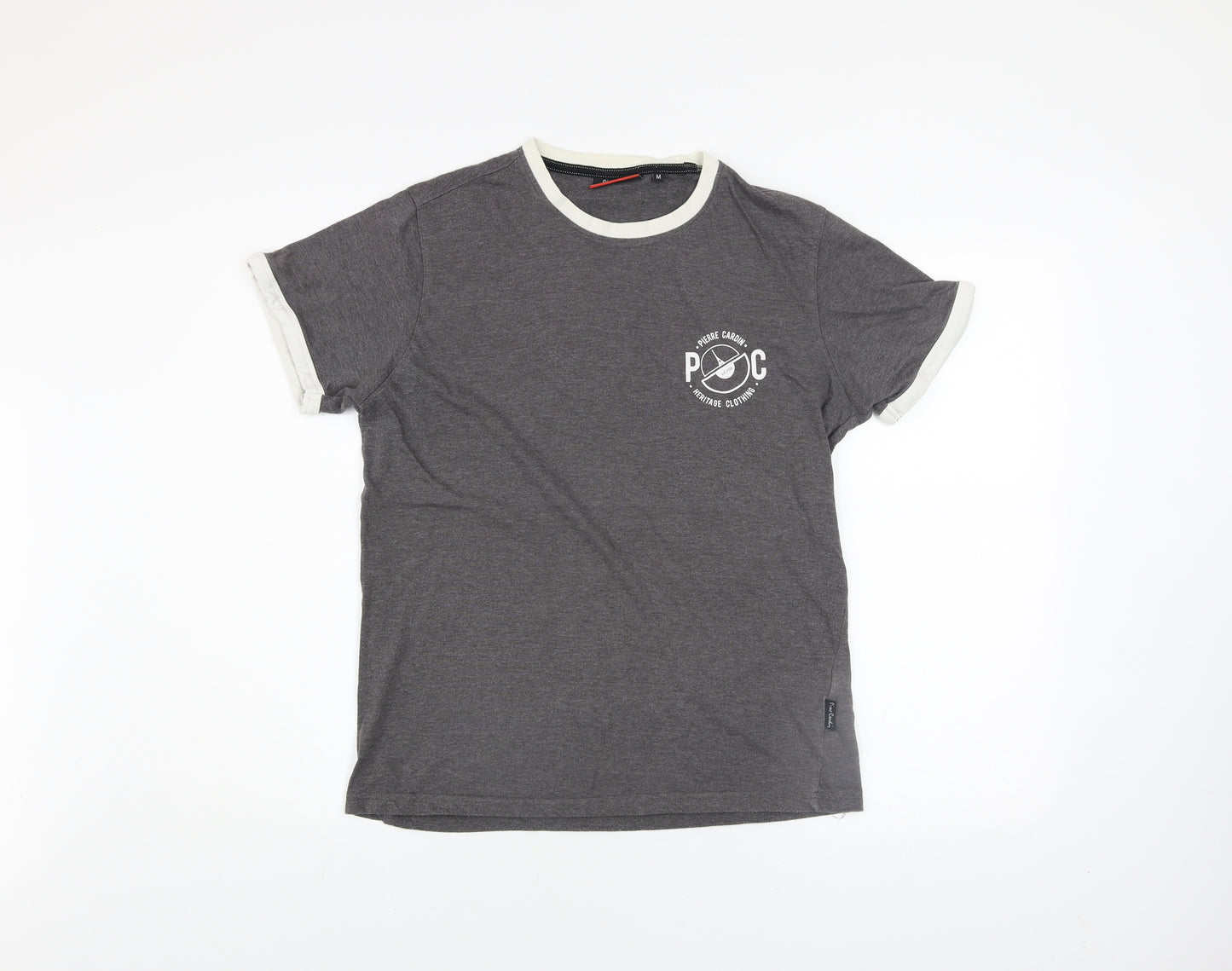 Pierre Cardin Men's Grey Crew Neck Short Sleeve T-Shirt M