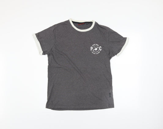 Pierre Cardin Men's Grey Crew Neck Short Sleeve T-Shirt M