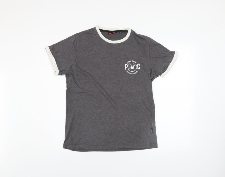 Pierre Cardin Men's Grey Crew Neck Short Sleeve T-Shirt M