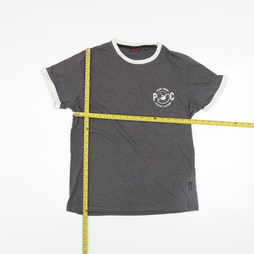 Pierre Cardin Men's Grey Crew Neck Short Sleeve T-Shirt M