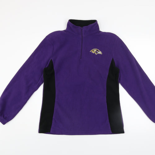 NFL Team Apparel Womens Purple Fleece 1/4 Zip Sweatshirt Size M