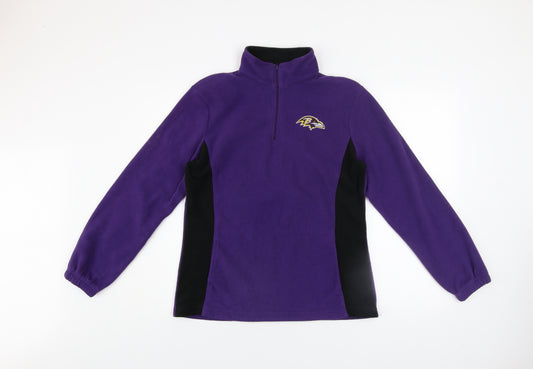 NFL Team Apparel Womens Purple Fleece 1/4 Zip Sweatshirt Size M
