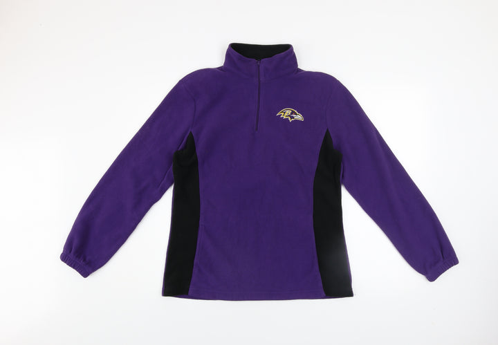 NFL Team Apparel Womens Purple Fleece 1/4 Zip Sweatshirt Size M