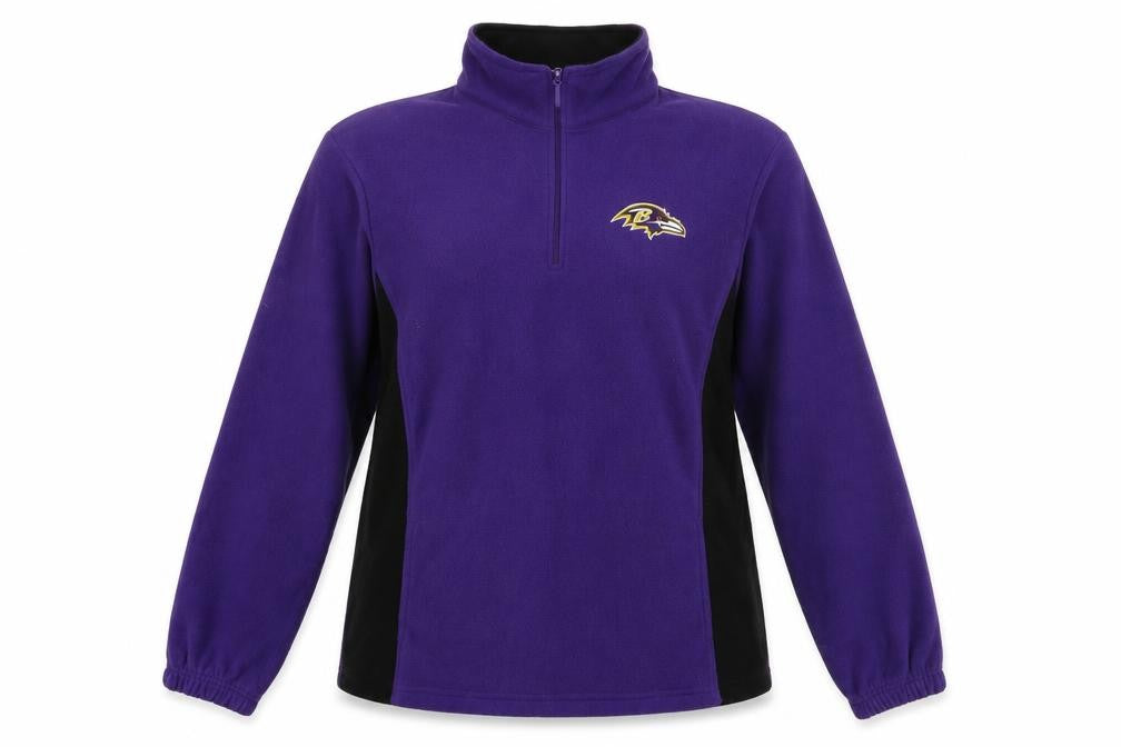 NFL Team Apparel Womens Purple Fleece 1/4 Zip Sweatshirt Size M