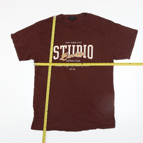 New Look Women's Brown Crew Neck Graphic T-Shirt Size 12