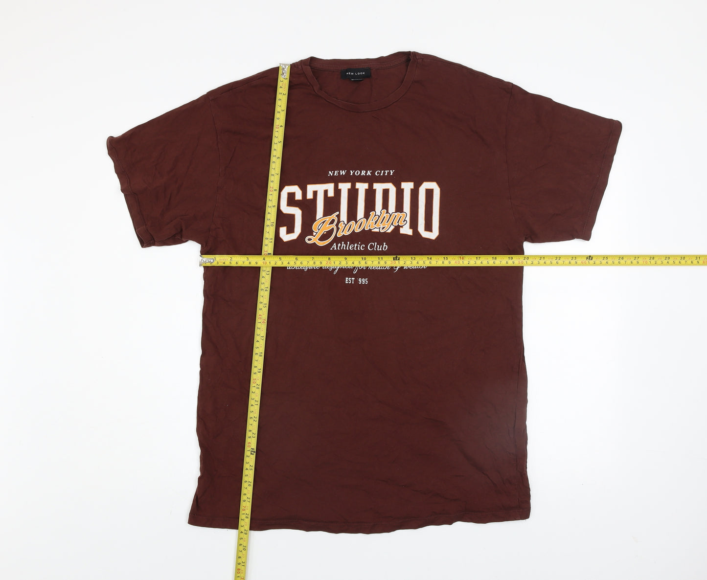 New Look Women's Brown Crew Neck Graphic T-Shirt Size 12