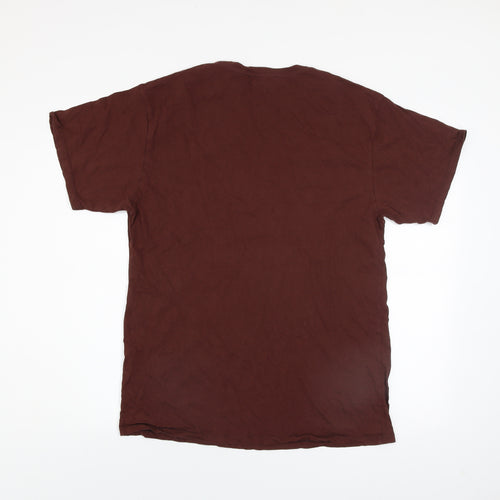 New Look Women's Brown Crew Neck Graphic T-Shirt Size 12