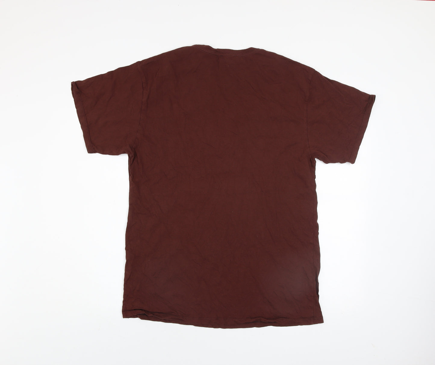 New Look Women's Brown Crew Neck Graphic T-Shirt Size 12