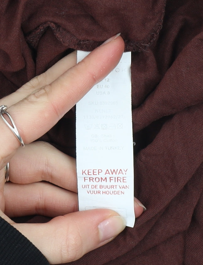 New Look Women's Brown Crew Neck Graphic T-Shirt Size 12