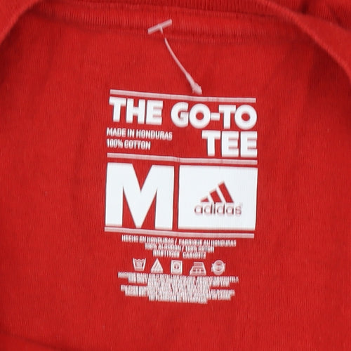 Adidas Men's Red The Go-To Tee T-Shirt Size M Cotton Casual