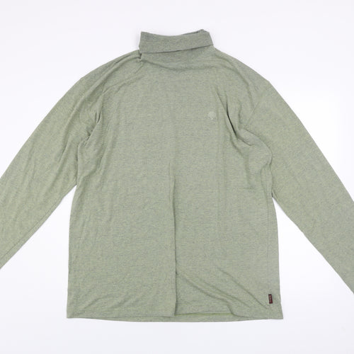 Mulberry Men’s Green Roll Neck Cotton Blend Pullover Jumper XL