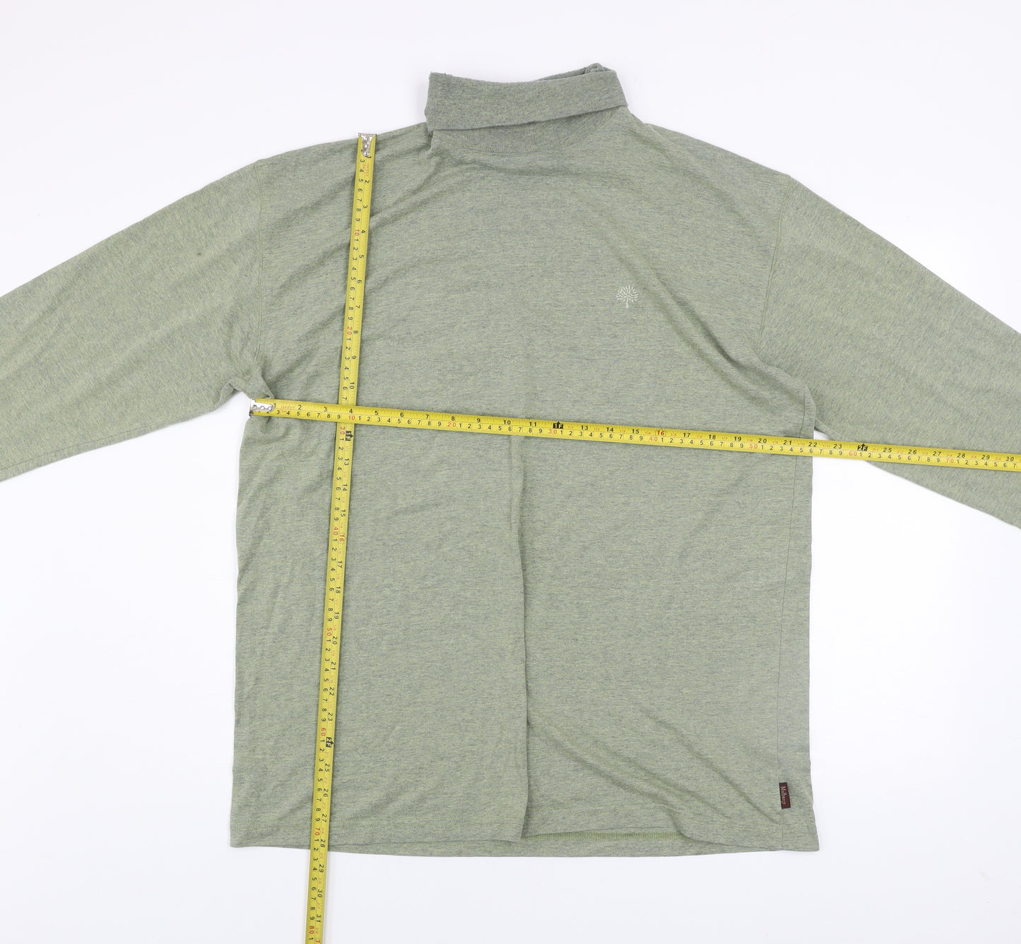 Mulberry Men’s Green Roll Neck Cotton Blend Pullover Jumper XL