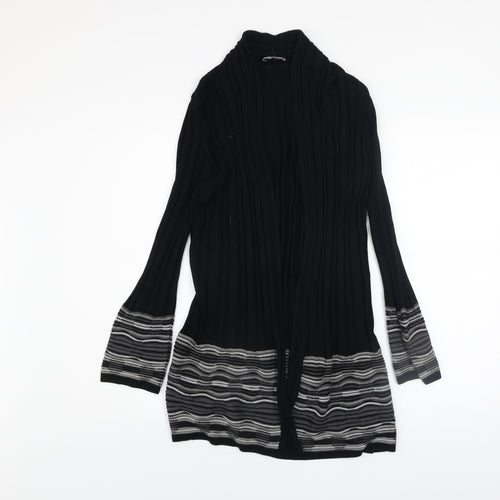 Marks and Spencer Per Una Women's Black Striped Long Sleeve Cardigan Size 10