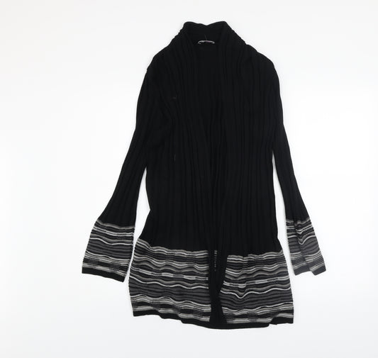 Marks and Spencer Per Una Women's Black Striped Long Sleeve Cardigan Size 10