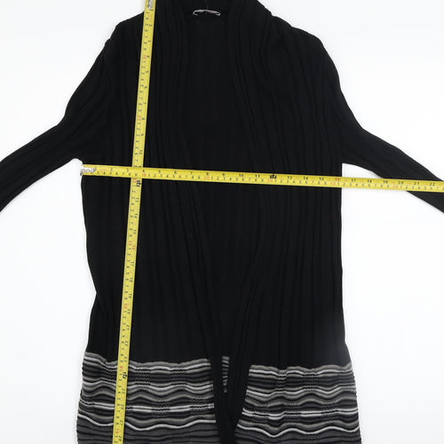 Marks and Spencer Per Una Women's Black Striped Long Sleeve Cardigan Size 10