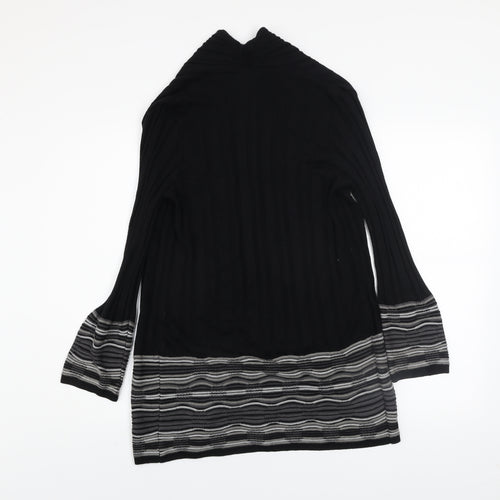 Marks and Spencer Per Una Women's Black Striped Long Sleeve Cardigan Size 10