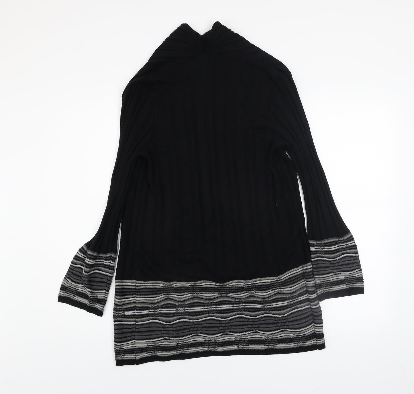 Marks and Spencer Per Una Women's Black Striped Long Sleeve Cardigan Size 10