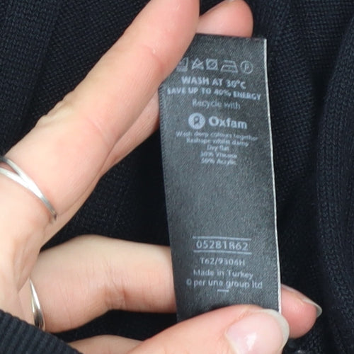 Marks and Spencer Per Una Women's Black Striped Long Sleeve Cardigan Size 10