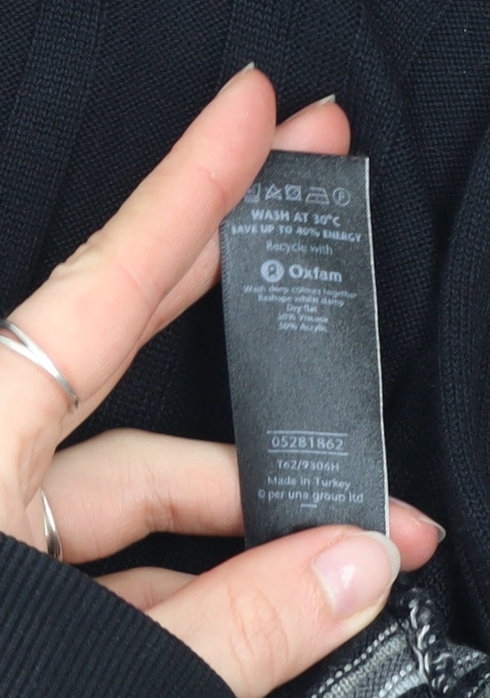 Marks and Spencer Per Una Women's Black Striped Long Sleeve Cardigan Size 10