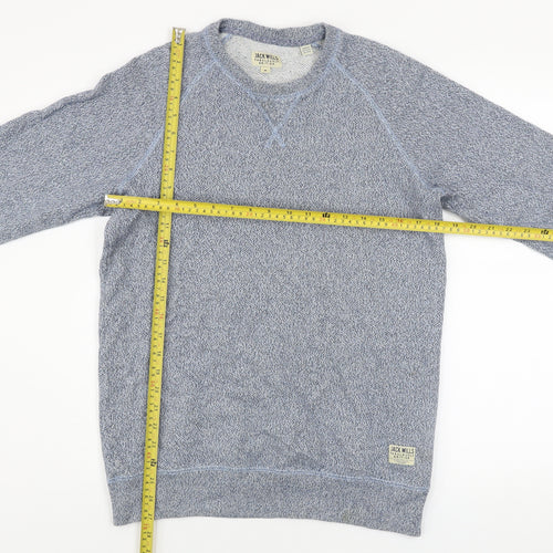 Jack Wills Mens Blue Cotton Crew Neck Pullover Jumper M