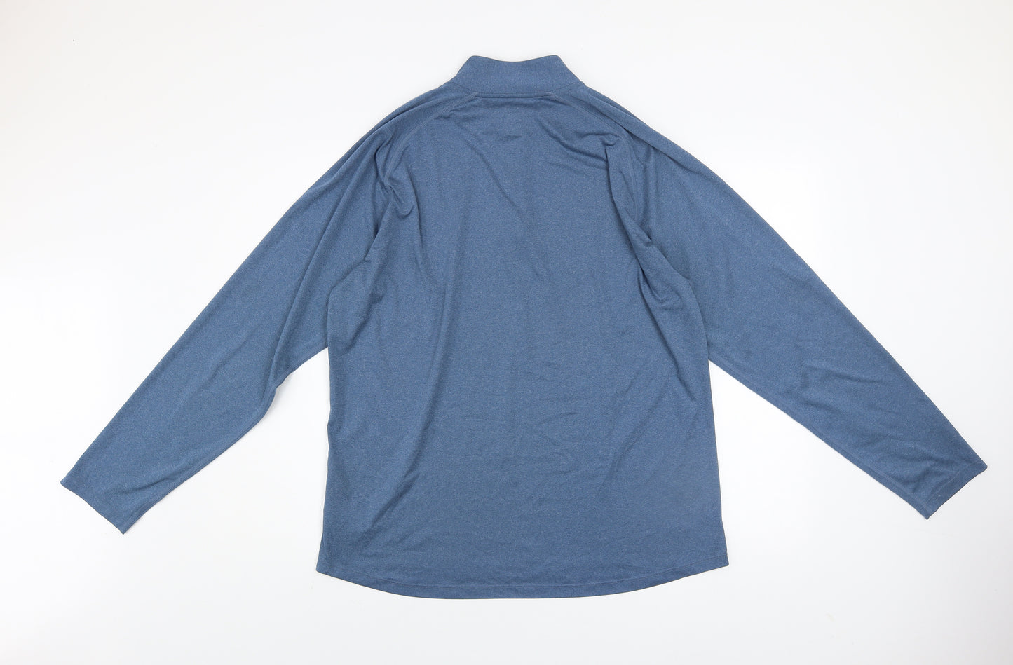 ASICS Men Blue 1/4 Zip Pullover Sweatshirt XL Lightweight Running Top