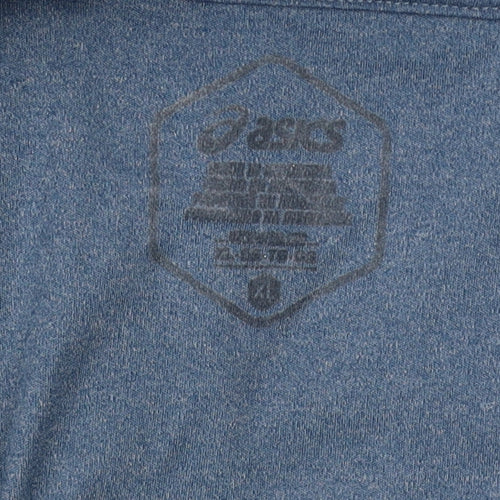ASICS Men Blue 1/4 Zip Pullover Sweatshirt XL Lightweight Running Top