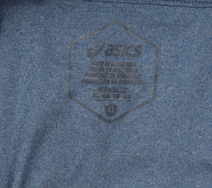 ASICS Men Blue 1/4 Zip Pullover Sweatshirt XL Lightweight Running Top