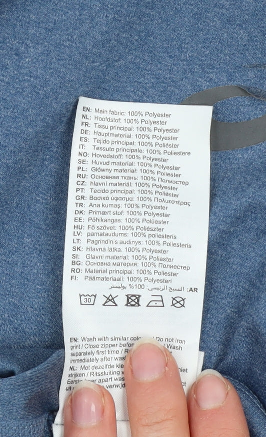 ASICS Men Blue 1/4 Zip Pullover Sweatshirt XL Lightweight Running Top