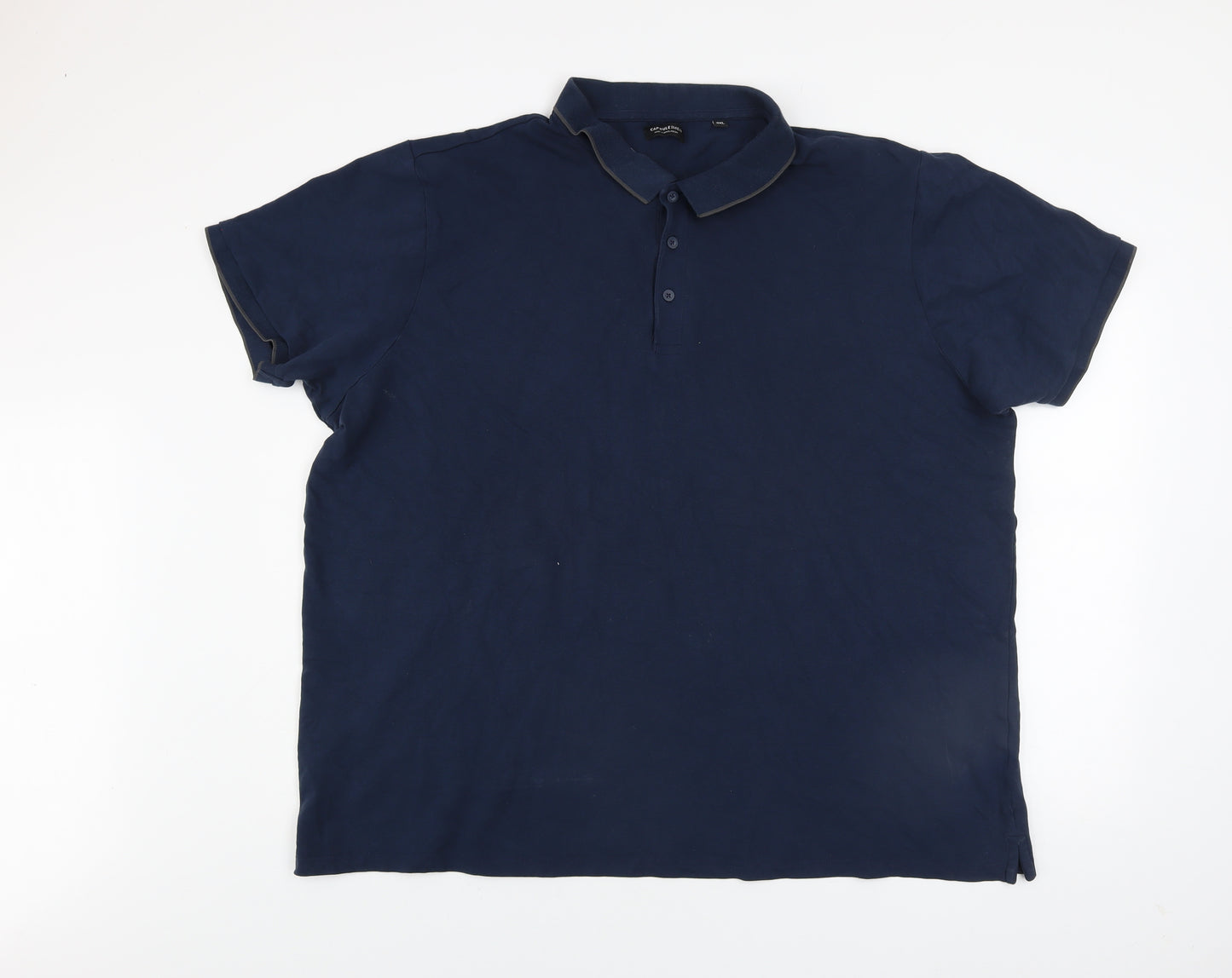 Capsule Men Blue 3XL Cotton Short Sleeve Polo Shirt