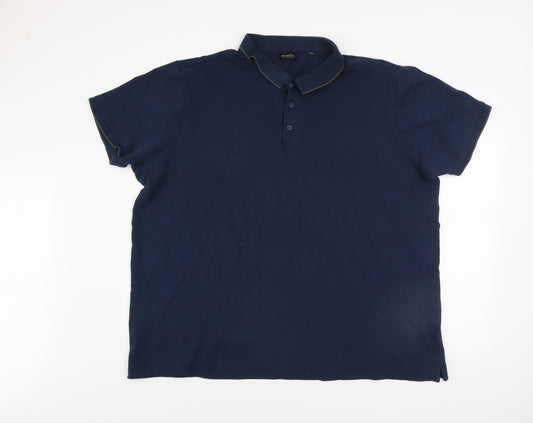 Capsule Men Blue 3XL Cotton Short Sleeve Polo Shirt